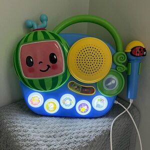 Cocomelon Boombox Kids Music Player with Microphone